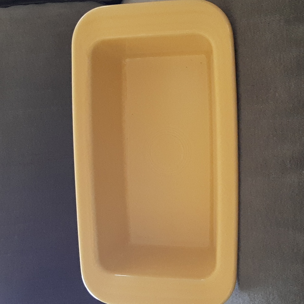 Fiestaware NWT Sunflower Yellow Ceramic Loaf Pan - Picture 2 of 5